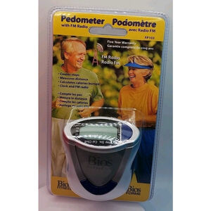 Bios Fitness FP103 Pedometer With FM Radio & Clock | Steps, Distance, & Calories